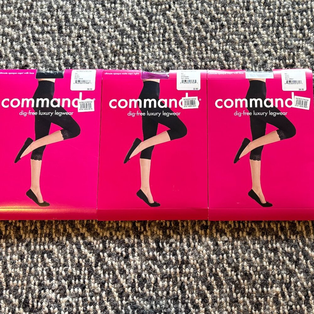 Lot of 3 New Commando Ultimate Opaque Capri Tights Size Large - Picture 2 of 4